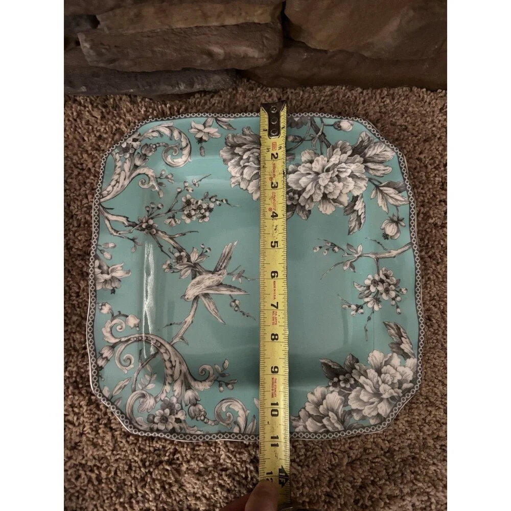 222 fifth adelaide turquoise  10 1/2 In Dinner Plate Set Of 4 Square